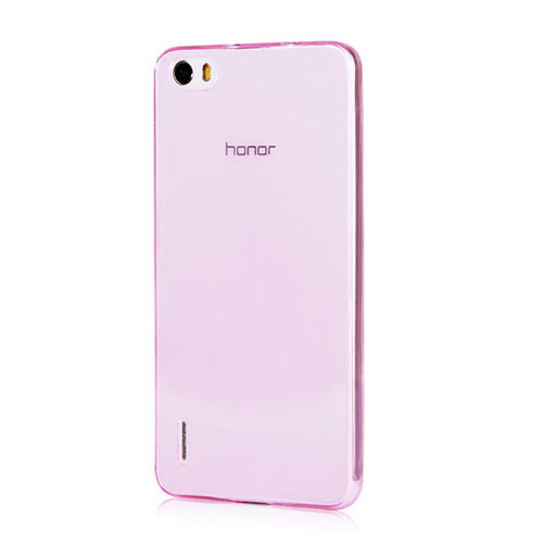 Ultra Slim Transparent TPU Soft Case for Huawei Honor 6 Pink