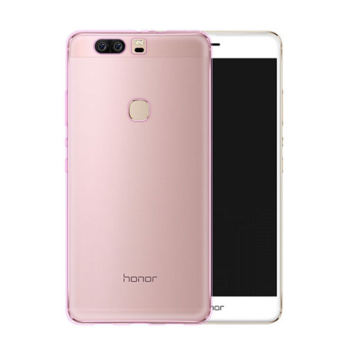 Ultra Slim Transparent TPU Soft Case for Huawei Honor V8 Pink