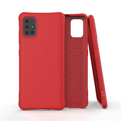 Ultra-thin Silicone Gel Soft Case 360 Degrees Cover C01 for Samsung Galaxy A51 5G Red