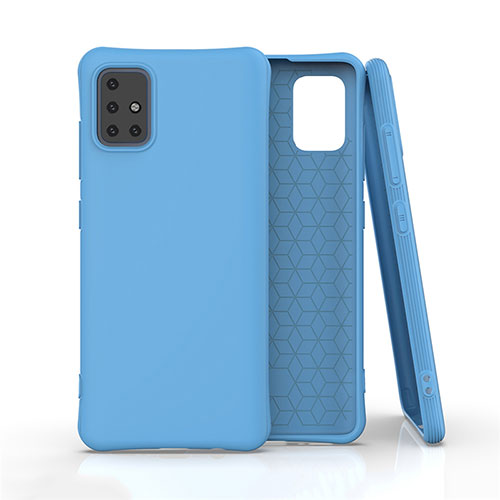 Ultra-thin Silicone Gel Soft Case 360 Degrees Cover C01 for Samsung Galaxy A51 5G Sky Blue