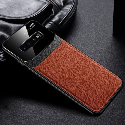 Ultra-thin Silicone Gel Soft Case 360 Degrees Cover C01 for Samsung Galaxy S10 5G Brown