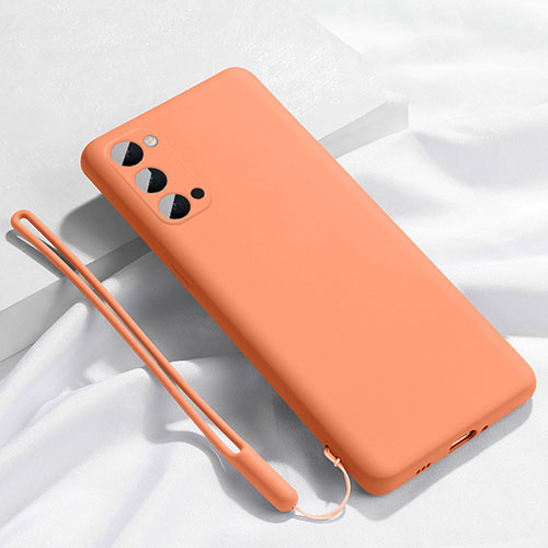 Ultra-thin Silicone Gel Soft Case 360 Degrees Cover C02 for Oppo Reno4 5G Orange