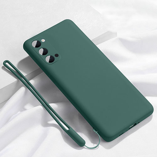 Ultra-thin Silicone Gel Soft Case 360 Degrees Cover C02 for Oppo Reno4 Pro 5G Green
