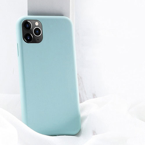 Ultra-thin Silicone Gel Soft Case 360 Degrees Cover C03 for Apple iPhone 11 Pro Cyan