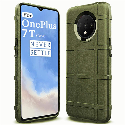 Ultra-thin Silicone Gel Soft Case 360 Degrees Cover C05 for OnePlus 7T Green