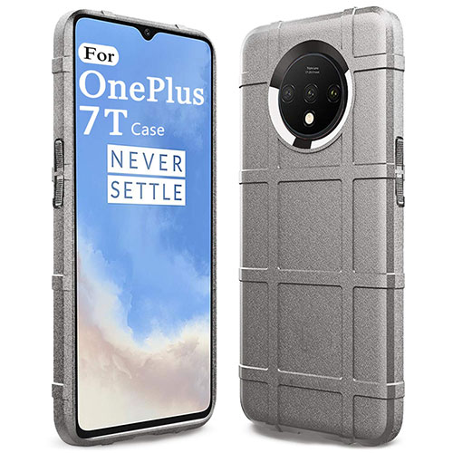 Ultra-thin Silicone Gel Soft Case 360 Degrees Cover C05 for OnePlus 7T Silver