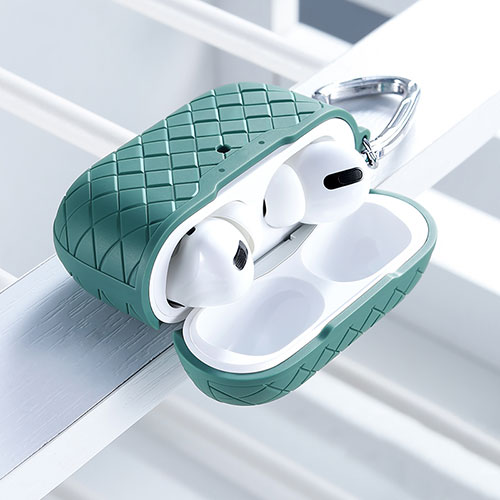 Ultra-thin Silicone Gel Soft Case 360 Degrees Cover for Apple AirPods Pro Green