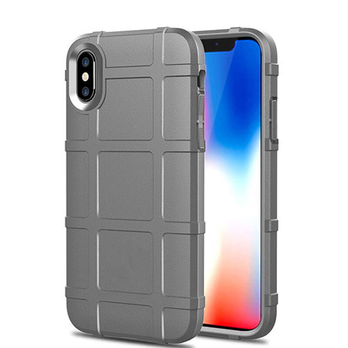 Ultra-thin Silicone Gel Soft Case 360 Degrees Cover for Apple iPhone X Silver