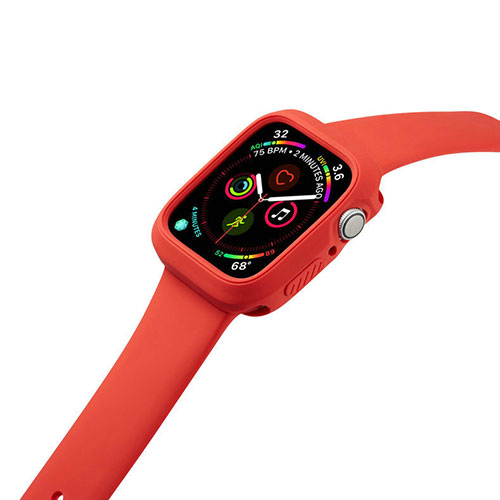 Ultra-thin Silicone Gel Soft Case 360 Degrees Cover for Apple iWatch 5 40mm Red
