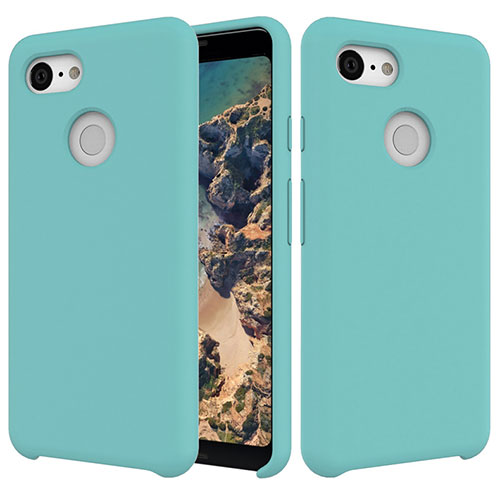Ultra-thin Silicone Gel Soft Case 360 Degrees Cover for Google Pixel 3 Cyan