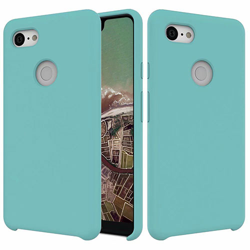Ultra-thin Silicone Gel Soft Case 360 Degrees Cover for Google Pixel 3 XL Cyan