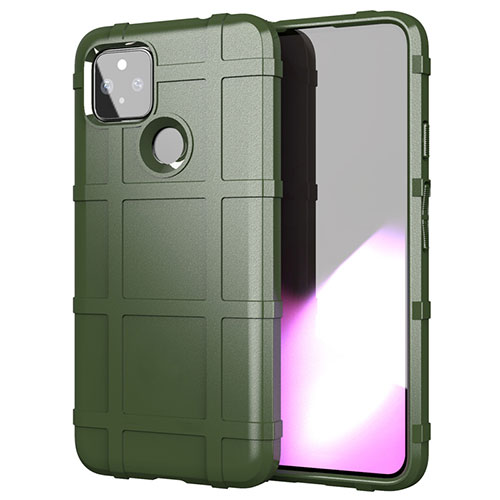 Ultra-thin Silicone Gel Soft Case 360 Degrees Cover for Google Pixel 4a 5G Army green