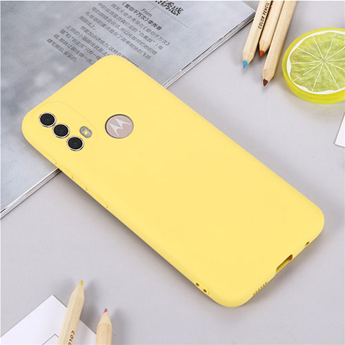 Ultra-thin Silicone Gel Soft Case 360 Degrees Cover for Motorola Moto E20 Yellow