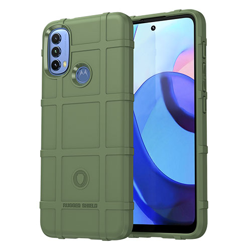 Ultra-thin Silicone Gel Soft Case 360 Degrees Cover for Motorola Moto E30 Green