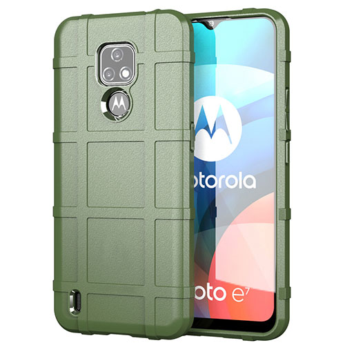 Ultra-thin Silicone Gel Soft Case 360 Degrees Cover for Motorola Moto E7 (2020) Army green