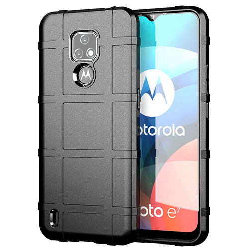 Ultra-thin Silicone Gel Soft Case 360 Degrees Cover for Motorola Moto E7 (2020) Black
