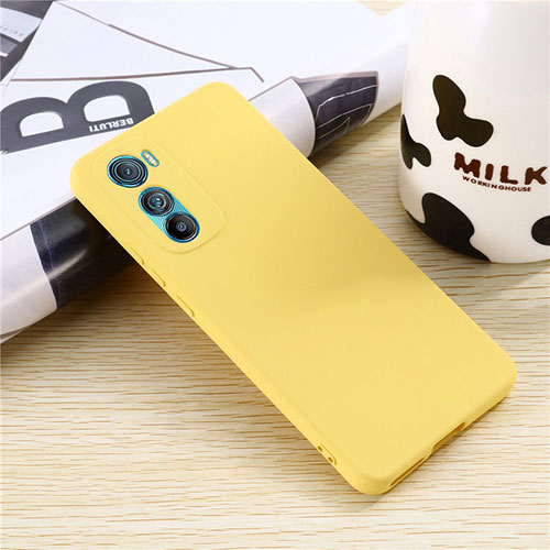 Ultra-thin Silicone Gel Soft Case 360 Degrees Cover for Motorola Moto Edge 30 5G Yellow