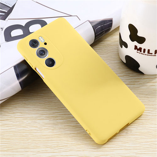 Ultra-thin Silicone Gel Soft Case 360 Degrees Cover for Motorola Moto Edge 30 Pro 5G Yellow