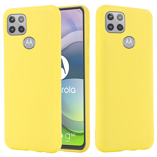 Ultra-thin Silicone Gel Soft Case 360 Degrees Cover for Motorola Moto G 5G Yellow