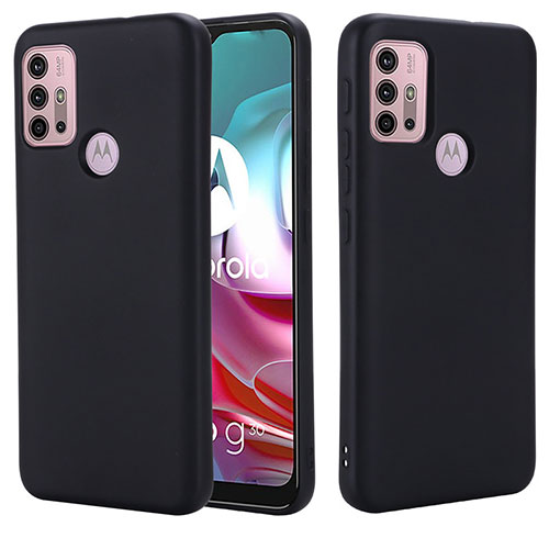 Ultra-thin Silicone Gel Soft Case 360 Degrees Cover for Motorola Moto G10 Power Black