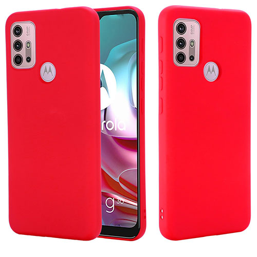 Ultra-thin Silicone Gel Soft Case 360 Degrees Cover for Motorola Moto G30 Red