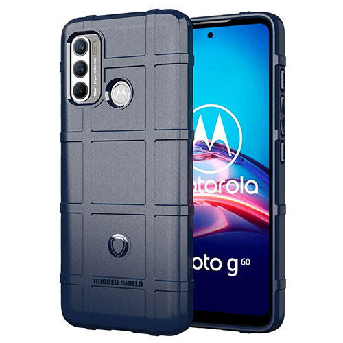 Ultra-thin Silicone Gel Soft Case 360 Degrees Cover for Motorola Moto G40 Fusion Blue