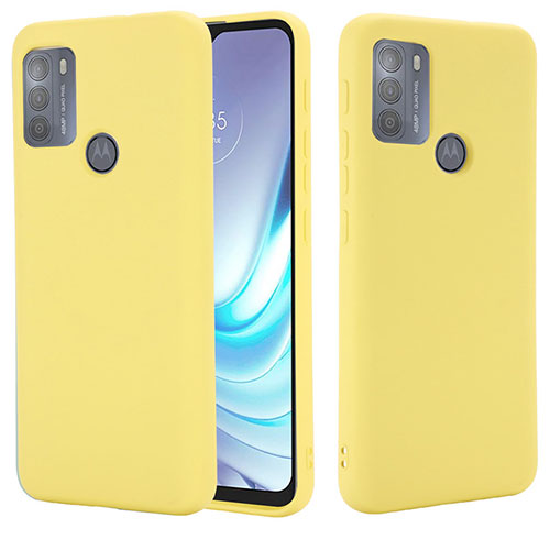 Ultra-thin Silicone Gel Soft Case 360 Degrees Cover for Motorola Moto G50 Yellow