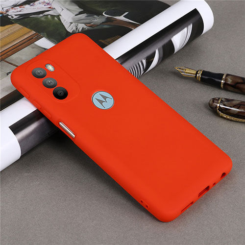 Ultra-thin Silicone Gel Soft Case 360 Degrees Cover for Motorola Moto G51 5G Red