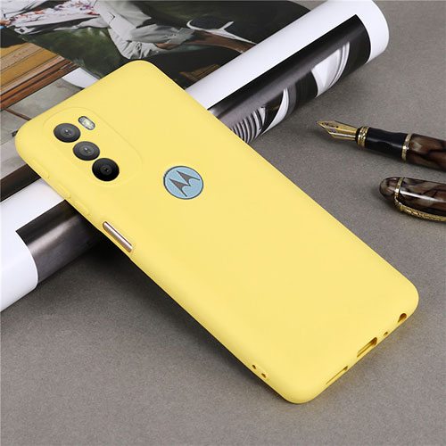 Ultra-thin Silicone Gel Soft Case 360 Degrees Cover for Motorola Moto G51 5G Yellow
