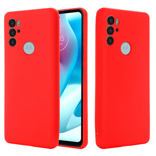 Ultra-thin Silicone Gel Soft Case 360 Degrees Cover for Motorola Moto G60s Red