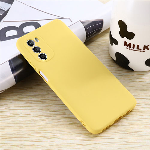 Ultra-thin Silicone Gel Soft Case 360 Degrees Cover for Motorola Moto G71s 5G Yellow