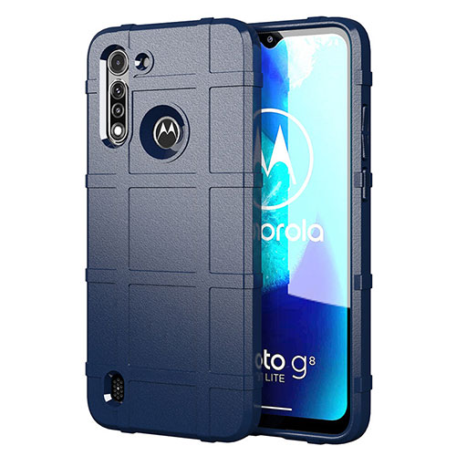 Ultra-thin Silicone Gel Soft Case 360 Degrees Cover for Motorola Moto G8 Power Lite Blue