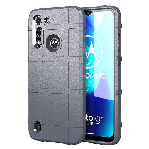 Ultra-thin Silicone Gel Soft Case 360 Degrees Cover for Motorola Moto G8 Power Lite Gray