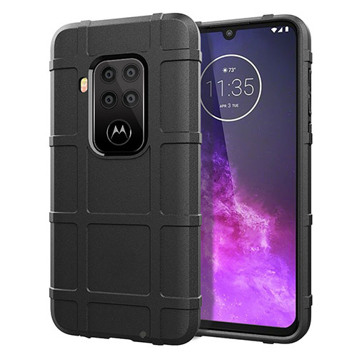 Ultra-thin Silicone Gel Soft Case 360 Degrees Cover for Motorola Moto One Zoom Black