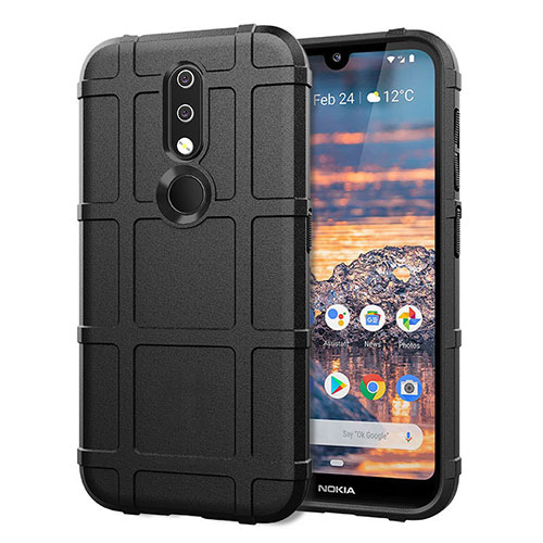 Ultra-thin Silicone Gel Soft Case 360 Degrees Cover for Nokia 4.2 Black