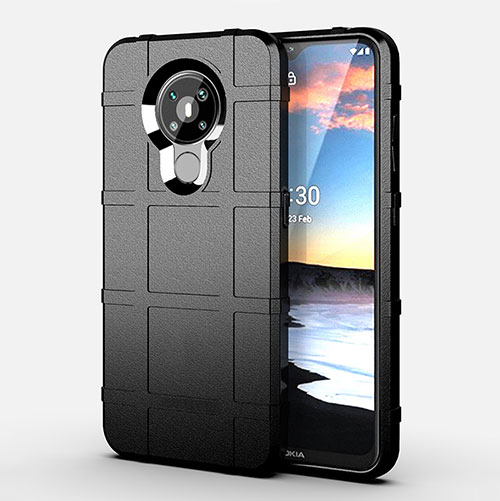 Ultra-thin Silicone Gel Soft Case 360 Degrees Cover for Nokia 5.3 Black