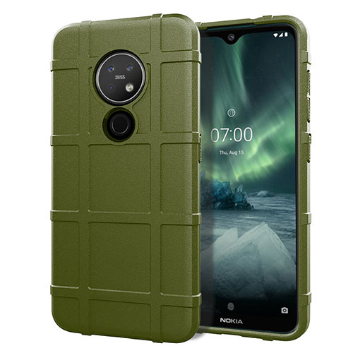 Ultra-thin Silicone Gel Soft Case 360 Degrees Cover for Nokia 7.2 Green