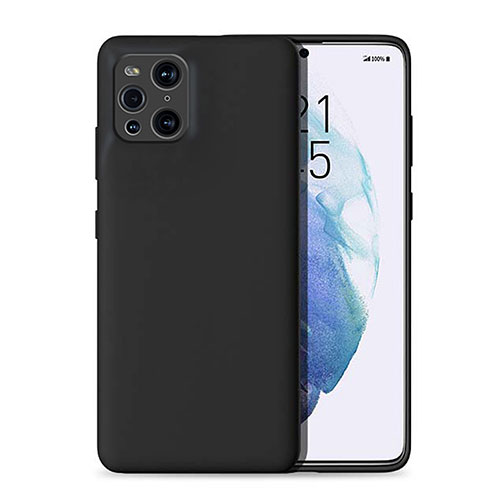 Ultra-thin Silicone Gel Soft Case 360 Degrees Cover for Oppo Find X3 Pro 5G Black