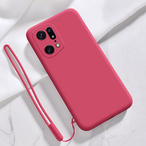Ultra-thin Silicone Gel Soft Case 360 Degrees Cover for Oppo Find X5 5G Red
