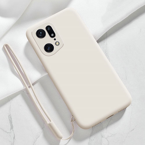 Ultra-thin Silicone Gel Soft Case 360 Degrees Cover for Oppo Find X5 5G White