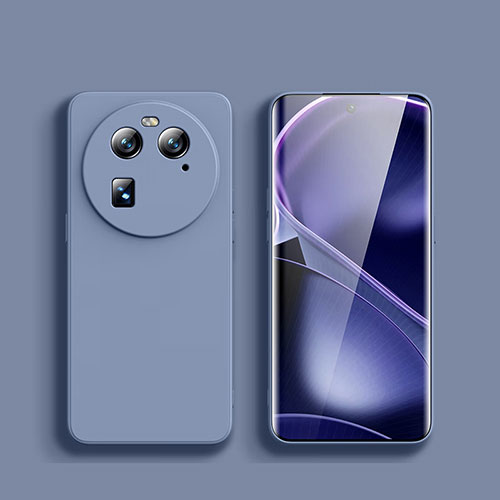 Ultra-thin Silicone Gel Soft Case 360 Degrees Cover for Oppo Find X6 Pro 5G Lavender Gray