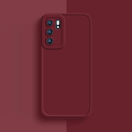 Ultra-thin Silicone Gel Soft Case 360 Degrees Cover for Oppo Reno6 Pro 5G India Red