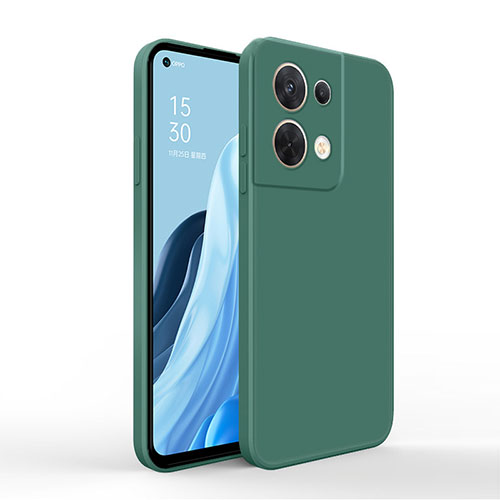 Ultra-thin Silicone Gel Soft Case 360 Degrees Cover for Oppo Reno8 5G Green