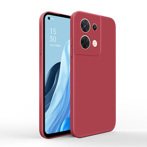 Ultra-thin Silicone Gel Soft Case 360 Degrees Cover for Oppo Reno8 5G Red