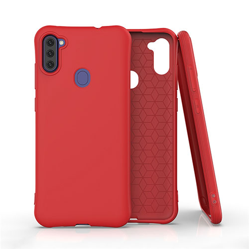 Ultra-thin Silicone Gel Soft Case 360 Degrees Cover for Samsung Galaxy A11 Red