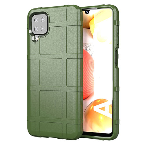 Ultra-thin Silicone Gel Soft Case 360 Degrees Cover for Samsung Galaxy A12 Army green