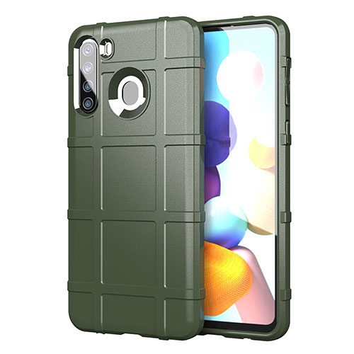 Ultra-thin Silicone Gel Soft Case 360 Degrees Cover for Samsung Galaxy A21 Army green