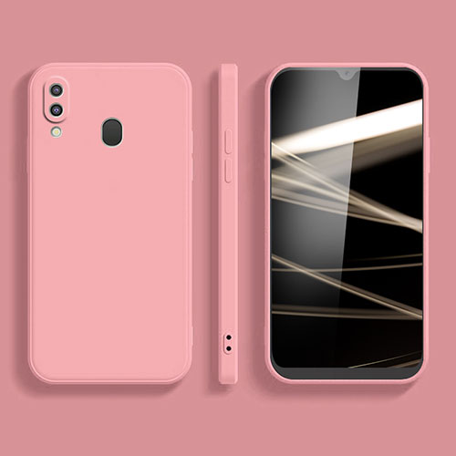 Ultra-thin Silicone Gel Soft Case 360 Degrees Cover for Samsung Galaxy A40 Pink