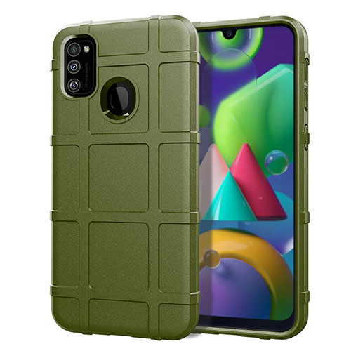 Ultra-thin Silicone Gel Soft Case 360 Degrees Cover for Samsung Galaxy M21 Green