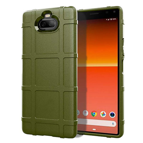 Ultra-thin Silicone Gel Soft Case 360 Degrees Cover for Sony Xperia 8 Army green